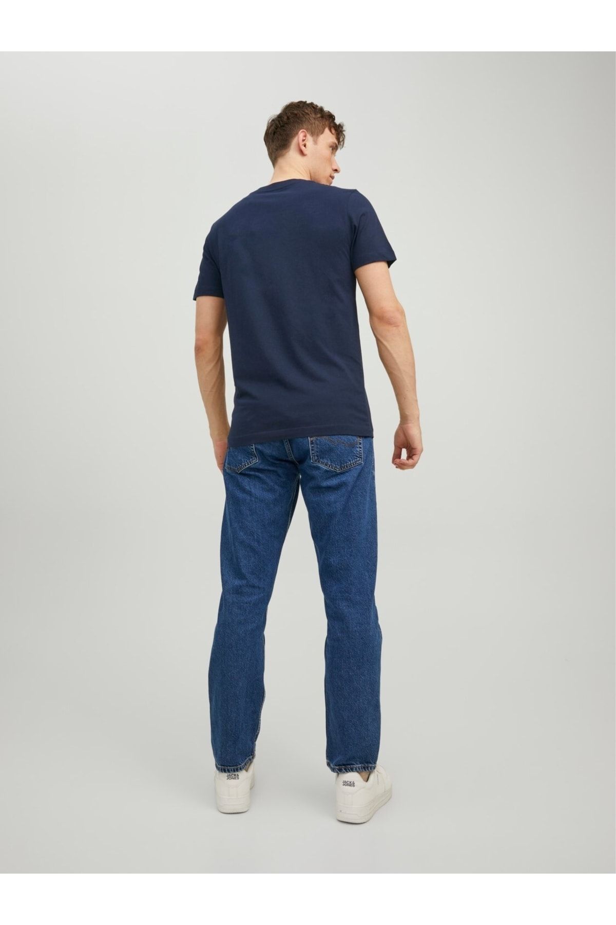 Jack & Jones تی شرت مردانه یقه کوتاه سرمه ای آبی جک و جونز 12217167
