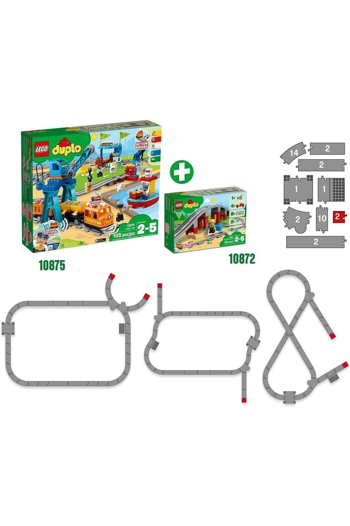 پل قطار دوبلو و ریل‌ها ۱۰۸۷۲ – مجموعه ساختنی اسباب‌بازی برای کودکان (۲۶ تکه)