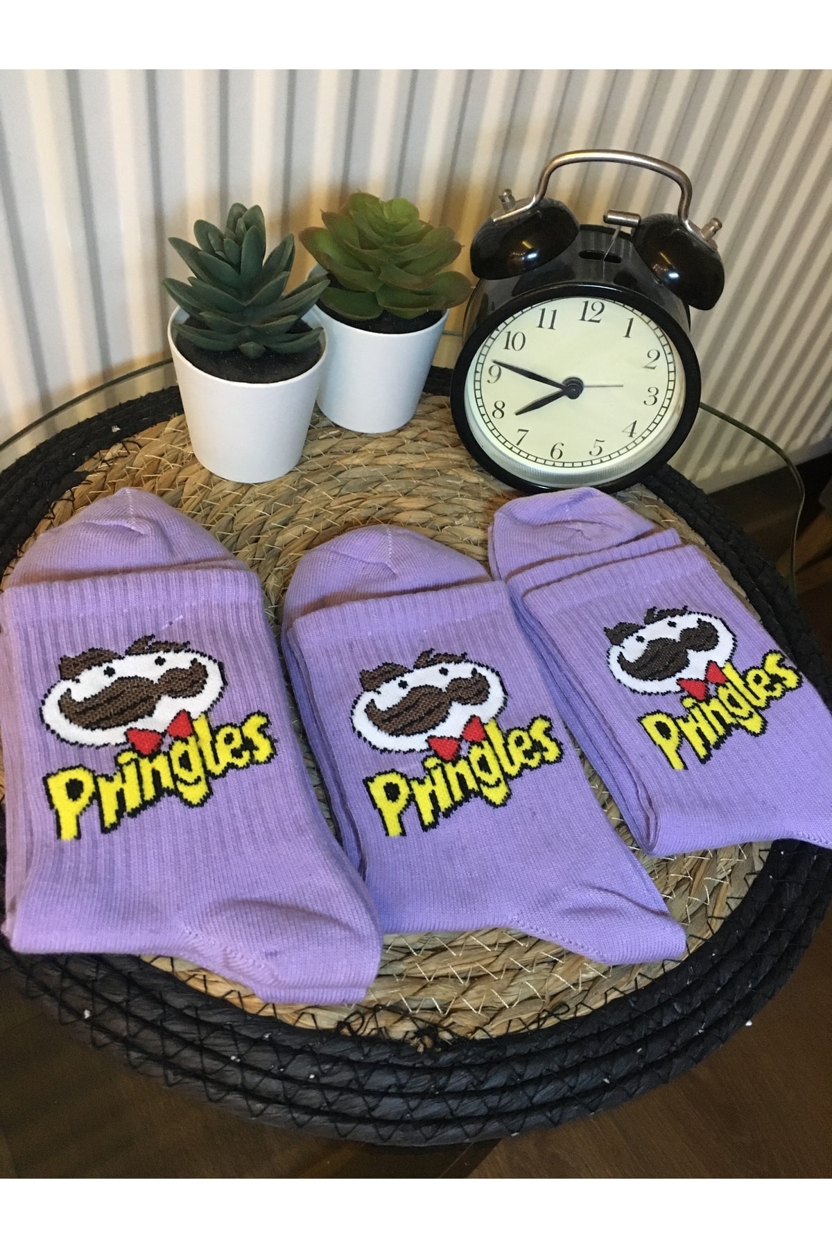 hayatonline Pringles Desenli Kolej Çorabı