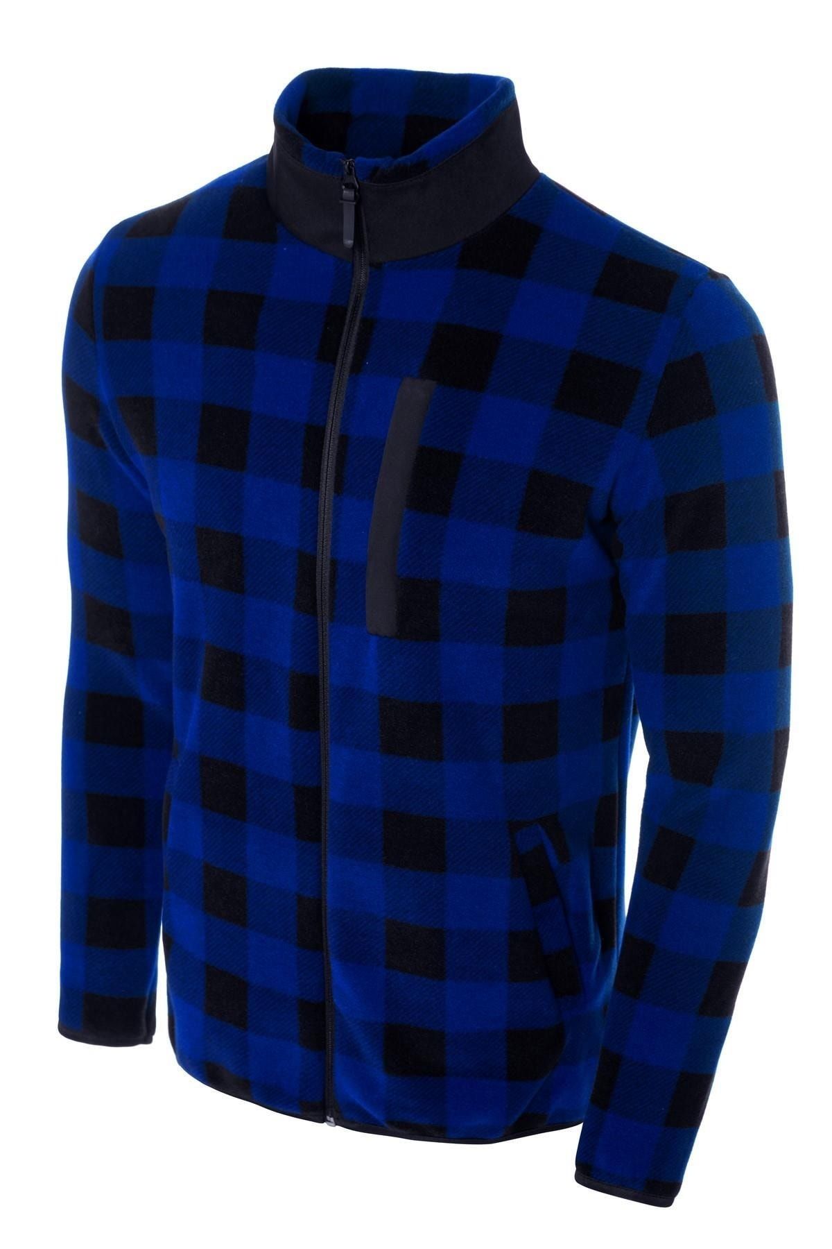 Men's plaid sale fleece pullover