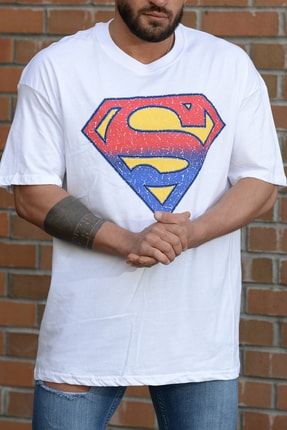 Oversize Kesim Süperman T-shirt T1