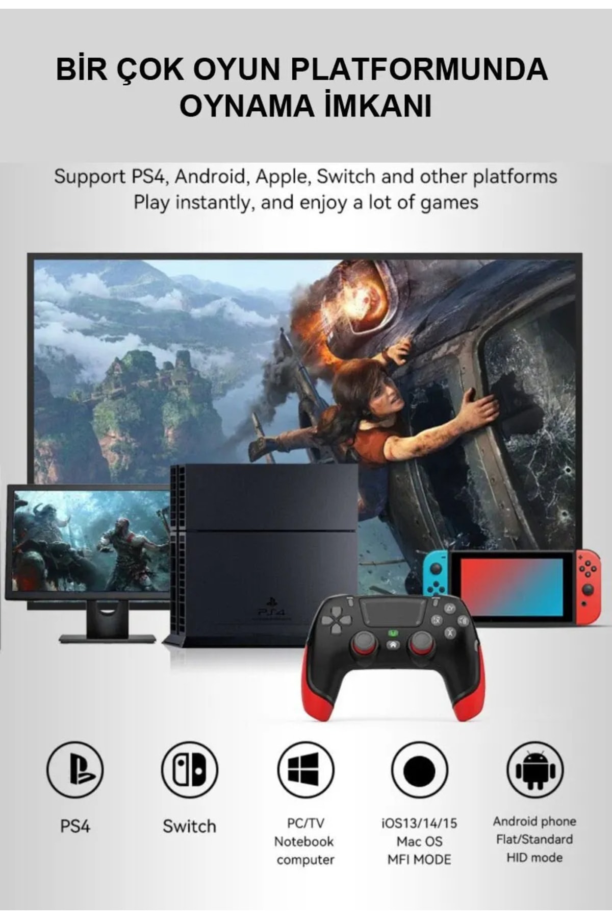 P06 Elite Bluetooth Gamepad Ps4 Ps3 Pc Uyumlu Switch Android Ios Uyumlu Oyun Kolu 3