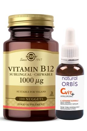 Vitamin B12 1000 Mcg 100 Tablet + Vitamin C Serum 30 Ml Hediyeli Skt:11/25 hızlıgeldi002037