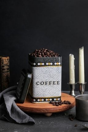 Er022-7d Mosaic Coffee Desenli Kare Metal Saklama Kabı 11x11 Cm ER022