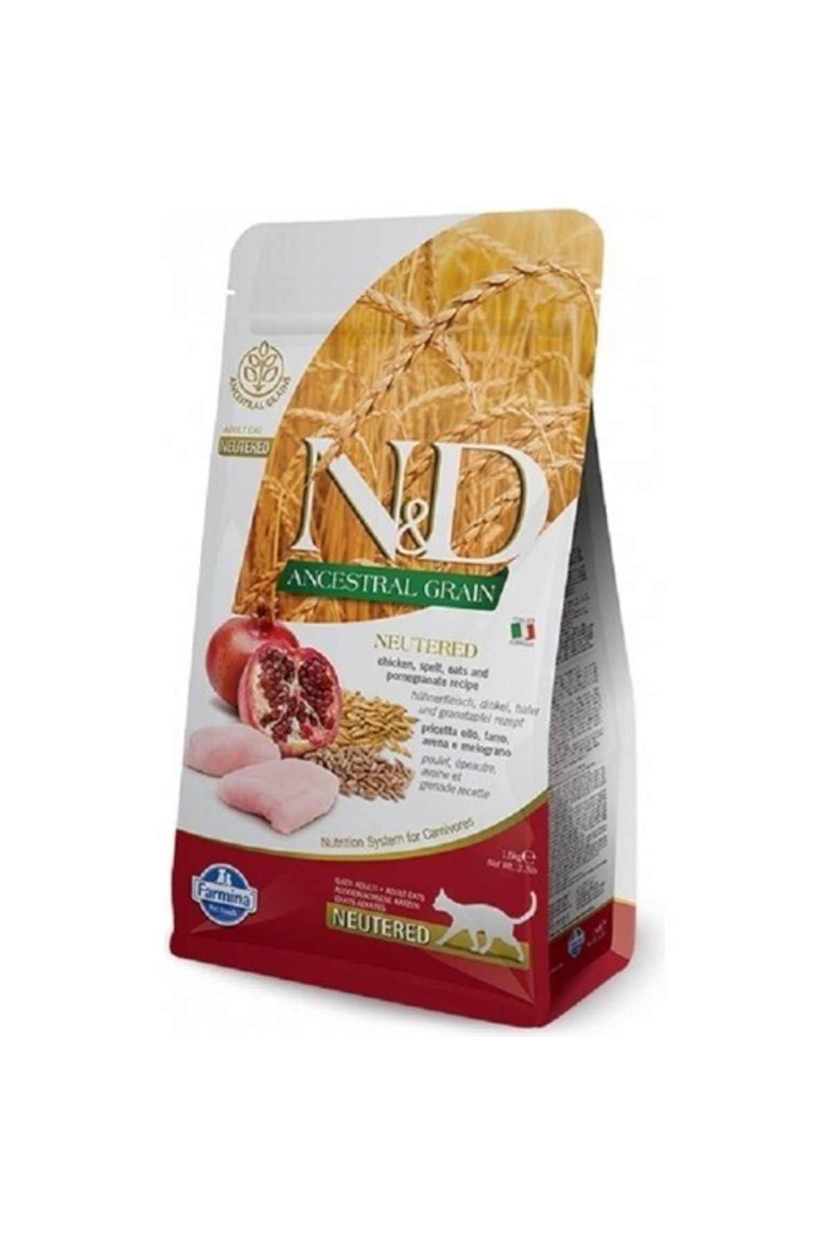 N&D Low Düşük Tahıllı Tavuklu Narlı Kısır Kedi Maması 1,5 kg