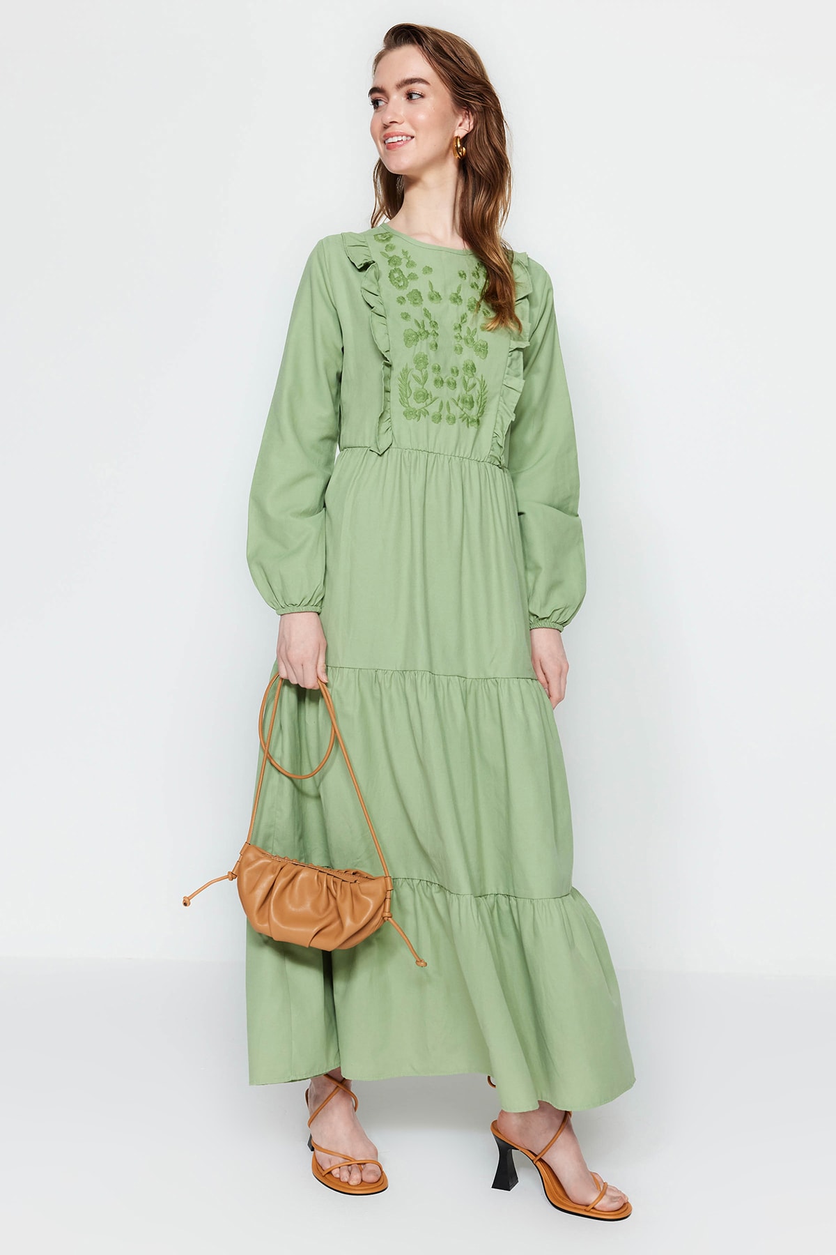 Trendyol Modest Kleid Khaki A-Linie