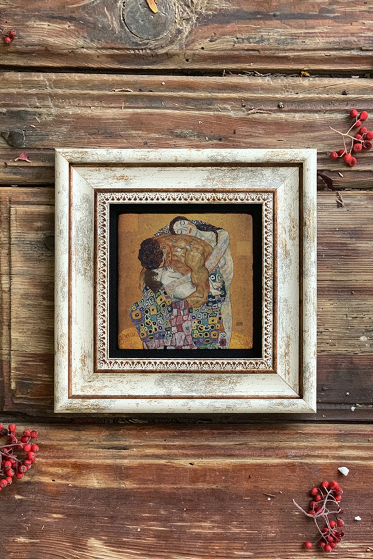 Framed Stone Wall Decor Table 20cm X 20cm Gustav Klimt Family Family Table