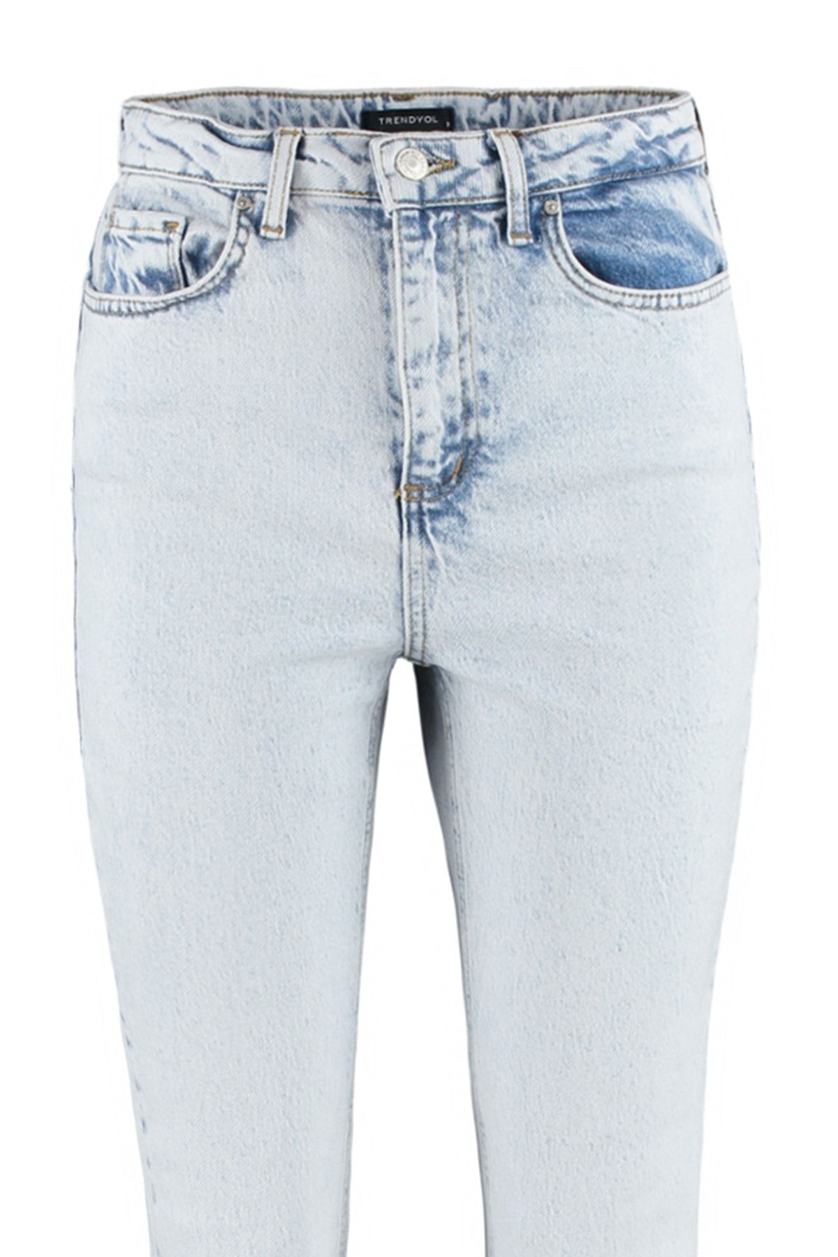 Trendyol Collection-Blau – Flare-Jeans mit hoher Taille und Schlitz TWOAW22JE0382 7