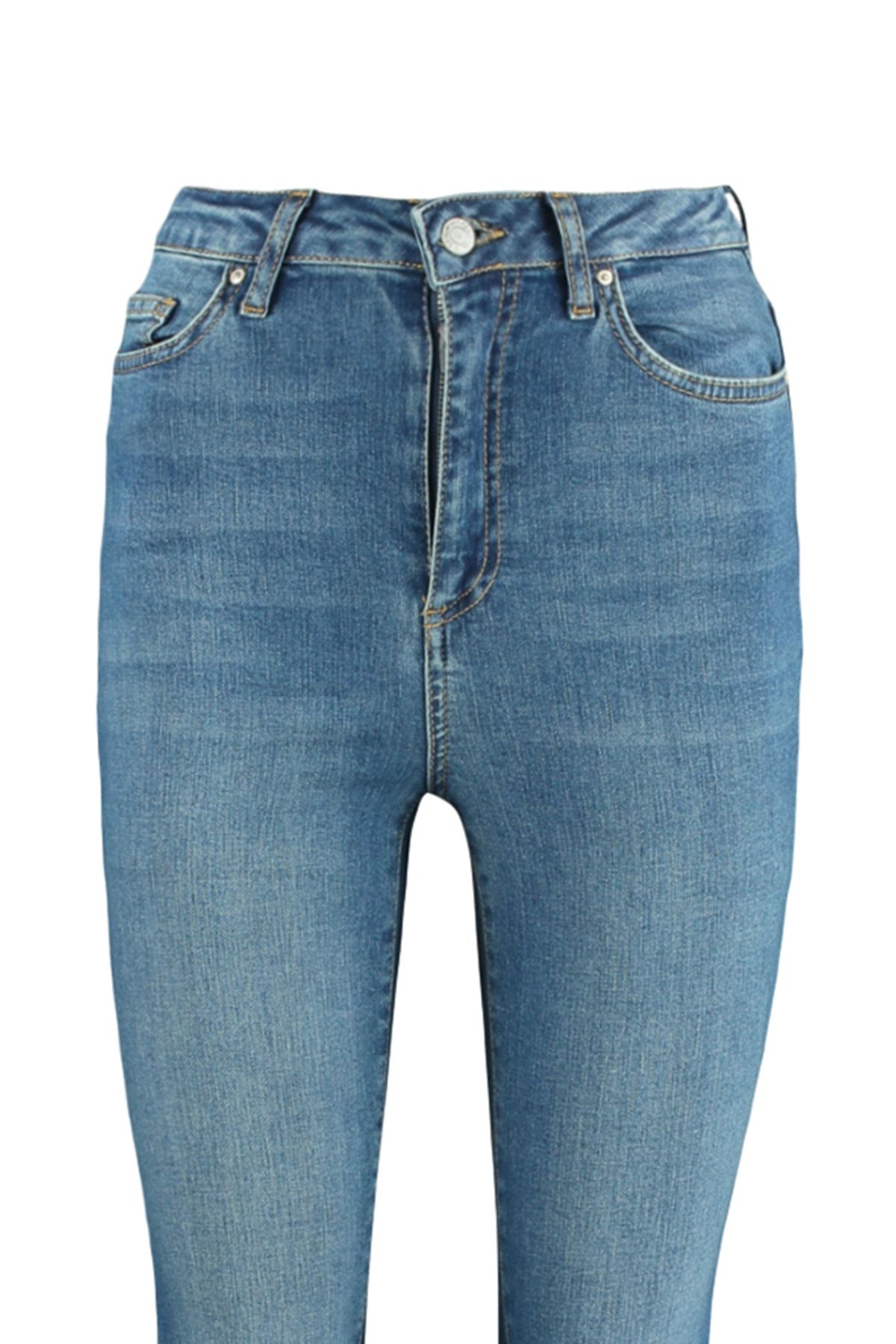 Trendyol Collection-Dark Blue Super High Waist Skinny Jeans TWOSS22JE0560 7
