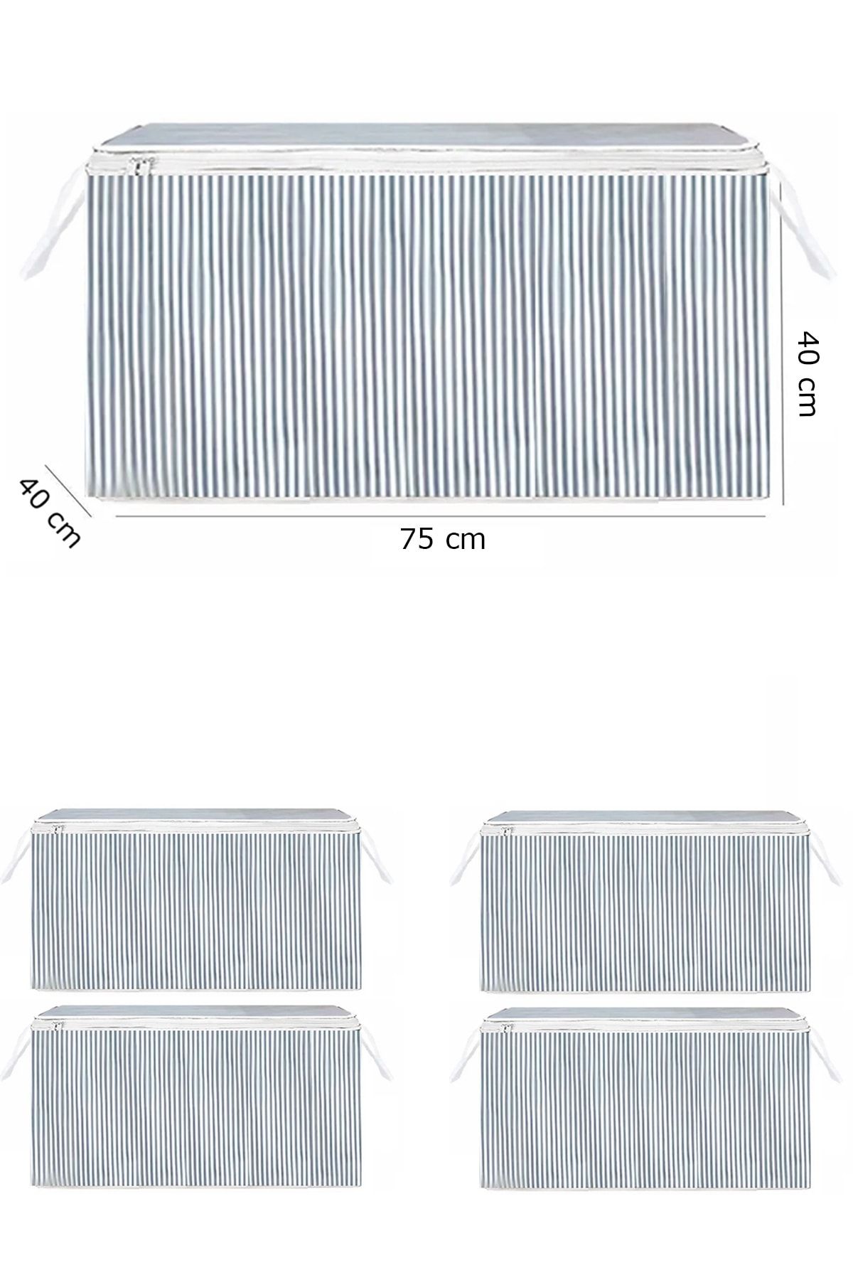 Keven Home-5 bucăți - sac tip ladă mini - rufe și pulover etc. Hurcu 45x40x30 - Model cu dungi rezistente la pete 1