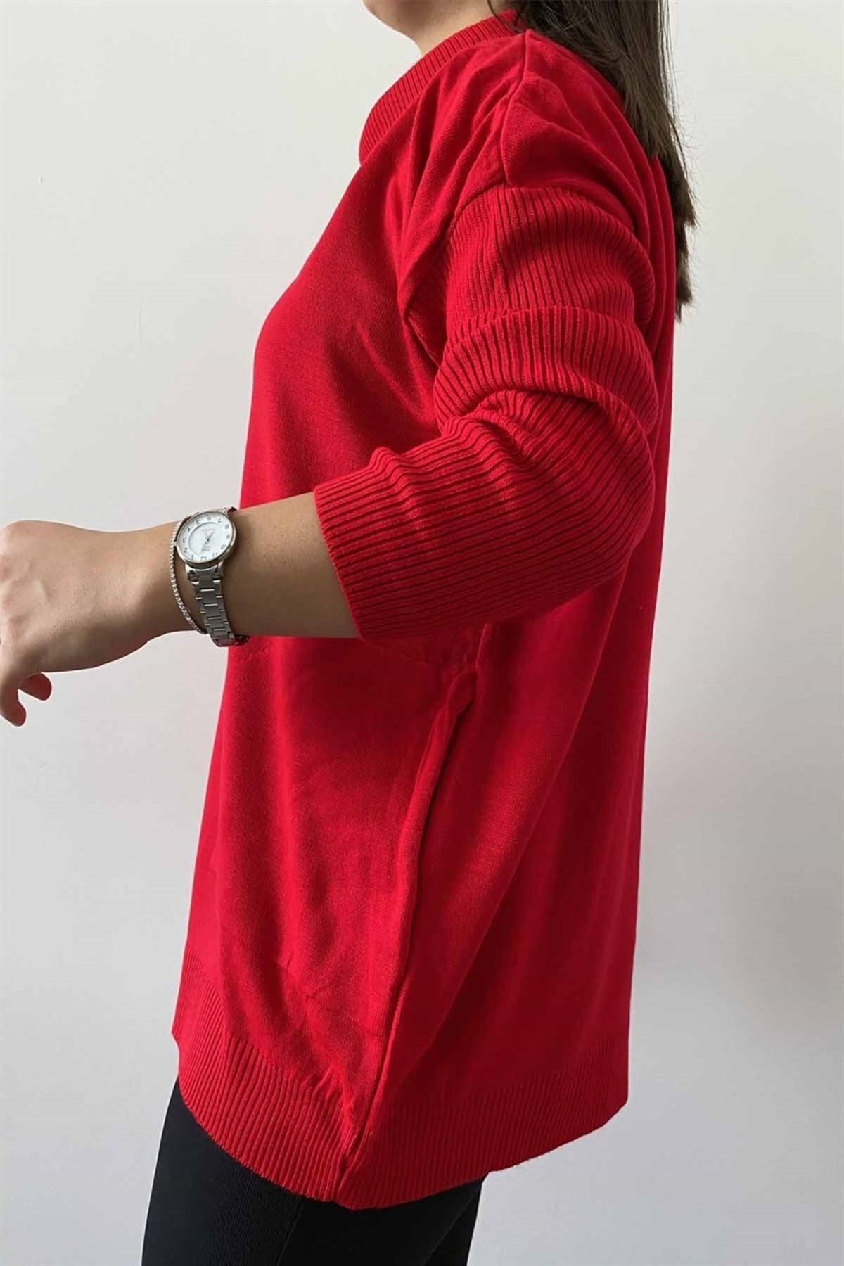 citycenterfashion  Kadın Degaje Yaka Cepli Triko Kazak Cty-cnd-11369 - Görsel 3