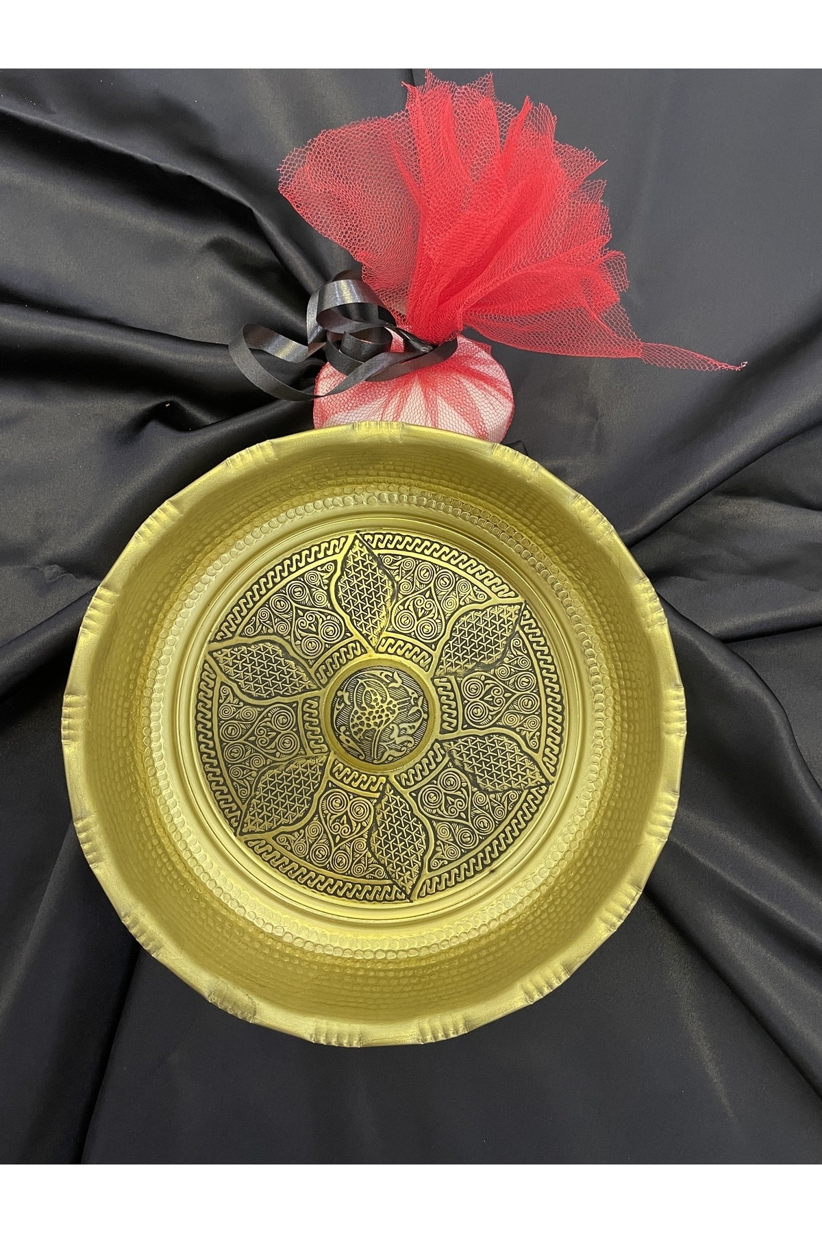 Gaziantep Copper Authentic Turkish Bath Bowl Gold Color Gold Custom Antique Diameter:20 Cm 0.9mm Soap Gift