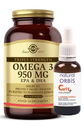 Omega 3 950 Mg 50 Kapsül (VİTAMİN C SERUM 30 ML HEDİYELİ) hızlıgeldi002062