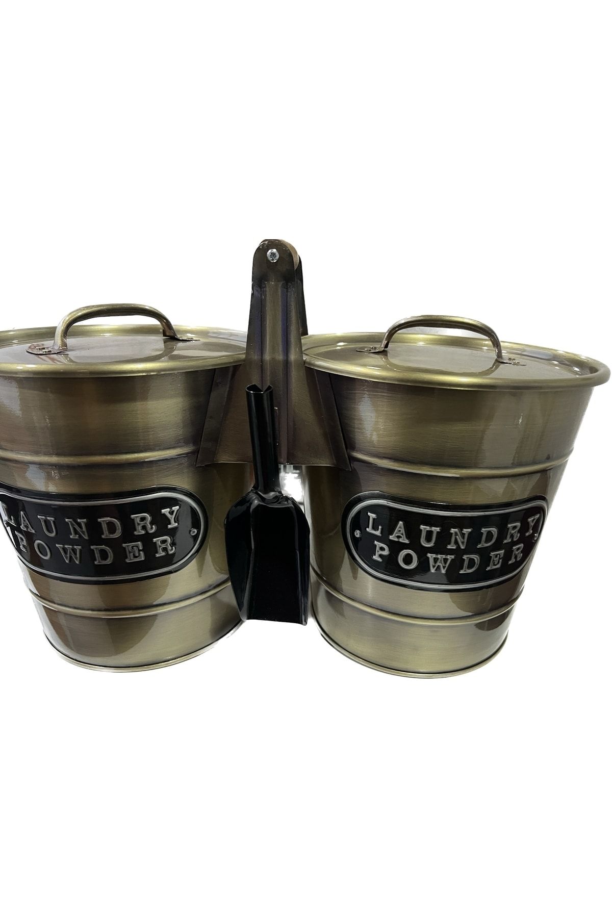 LUCKYHOMES-Metal Laundry Gold Detergent Storage Container 1197-2/3 2