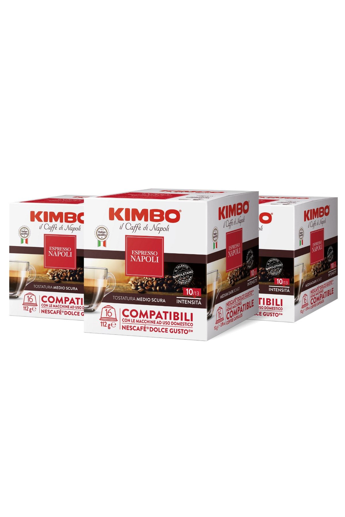 Kimbo Napoli Dolce Gusto Uyumlu Kapsül Kahve (16'lı Kutuda) (3'lü Set)