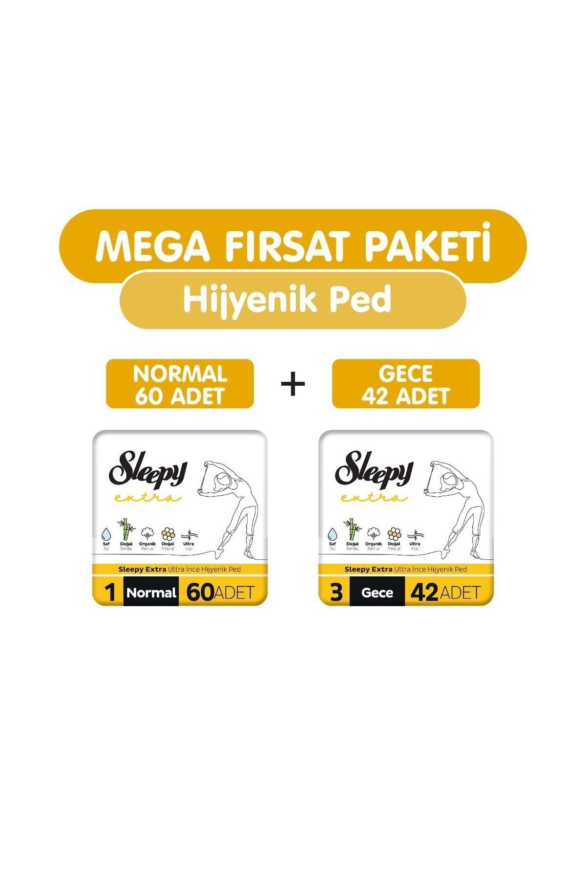 Sleepy Extra Ultra Ince Hijyenik Ped 102 Adet Ped Mega Fırsat Paketi