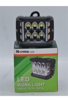 9-35v Çalışma Lambası Sarı Çakarlı Fonksiyonlu 6x3w Power Ledli (74*98) NORMA NR161679