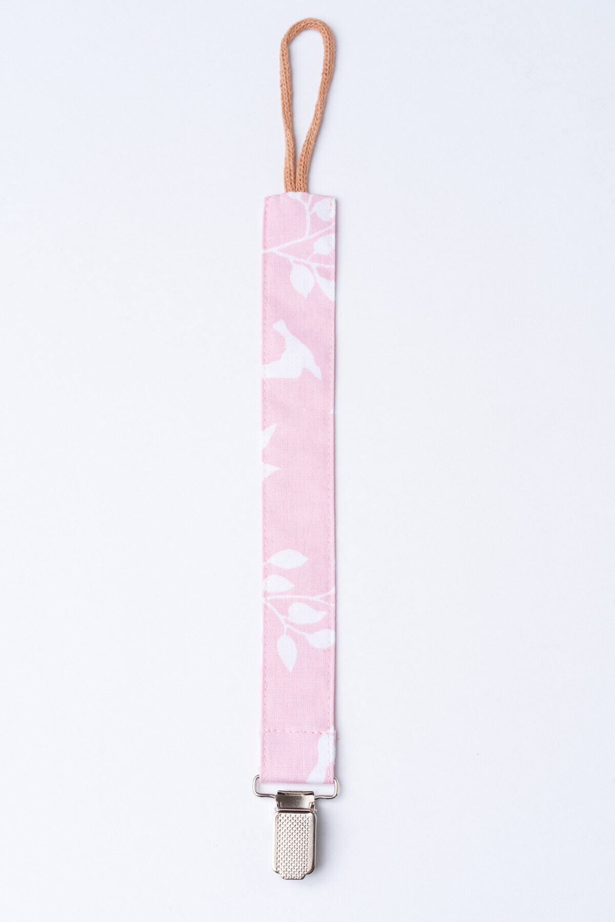 MyVera-Powder leaf Pacifier with Cotton Fabric - lace-up Strap and Chain Detail 2