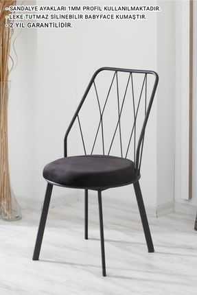 (4 LÜ) Yıldız Metal Tel Sandalye Mutfak Sandalyesi Babyface Kumaş BKT-T0043