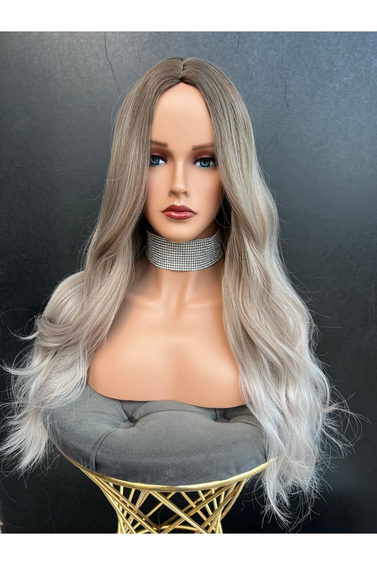 REMY HAİR Exclusive Luxury Kumral Gri Ombreli Peruk