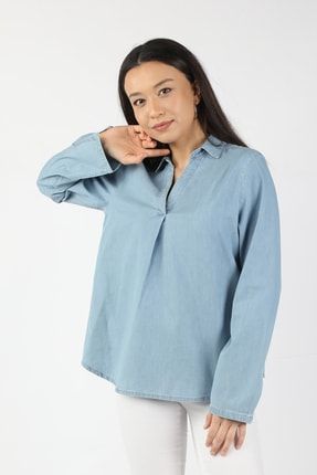 Kadın Kot Gömlek Açık Mavi 2N/5748