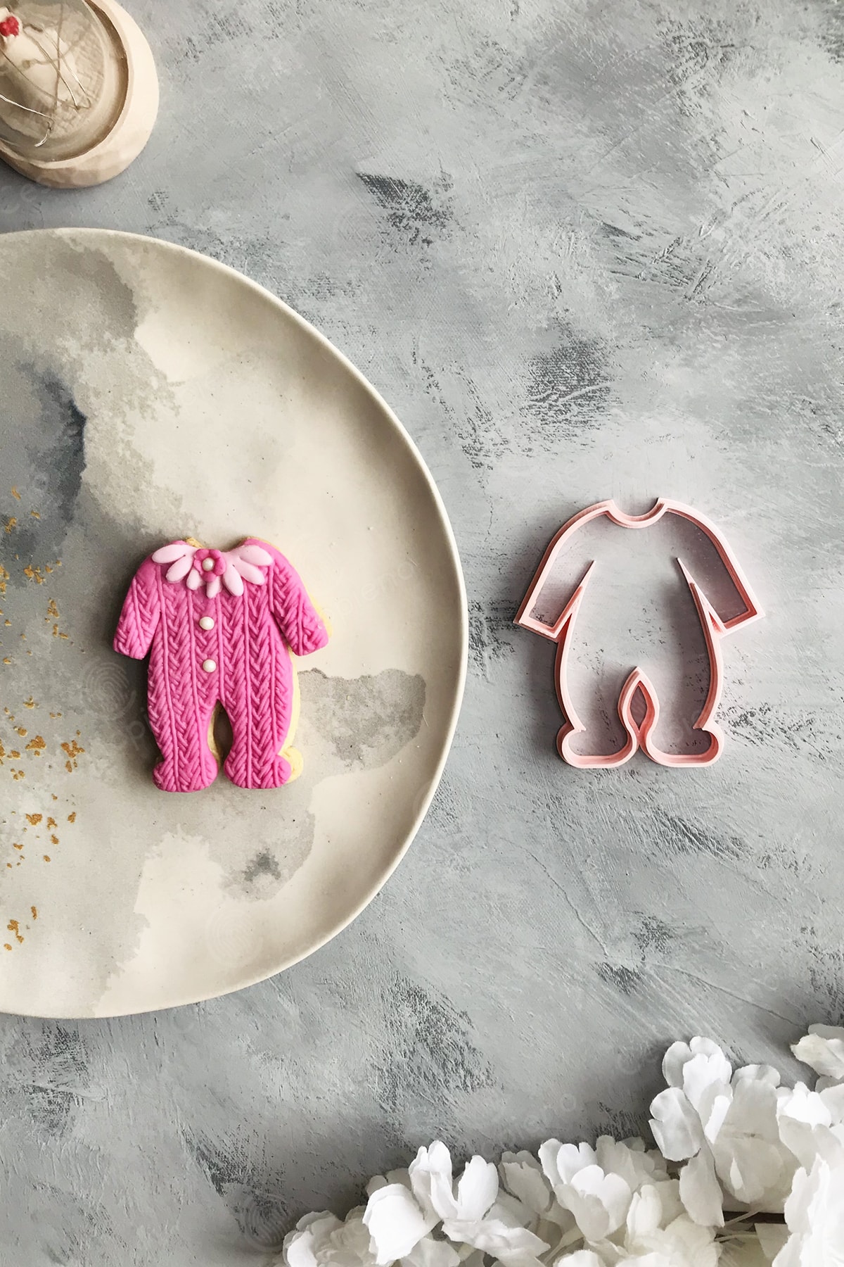 Pink Jumpsuit Dough Shaper / Cookie Mold