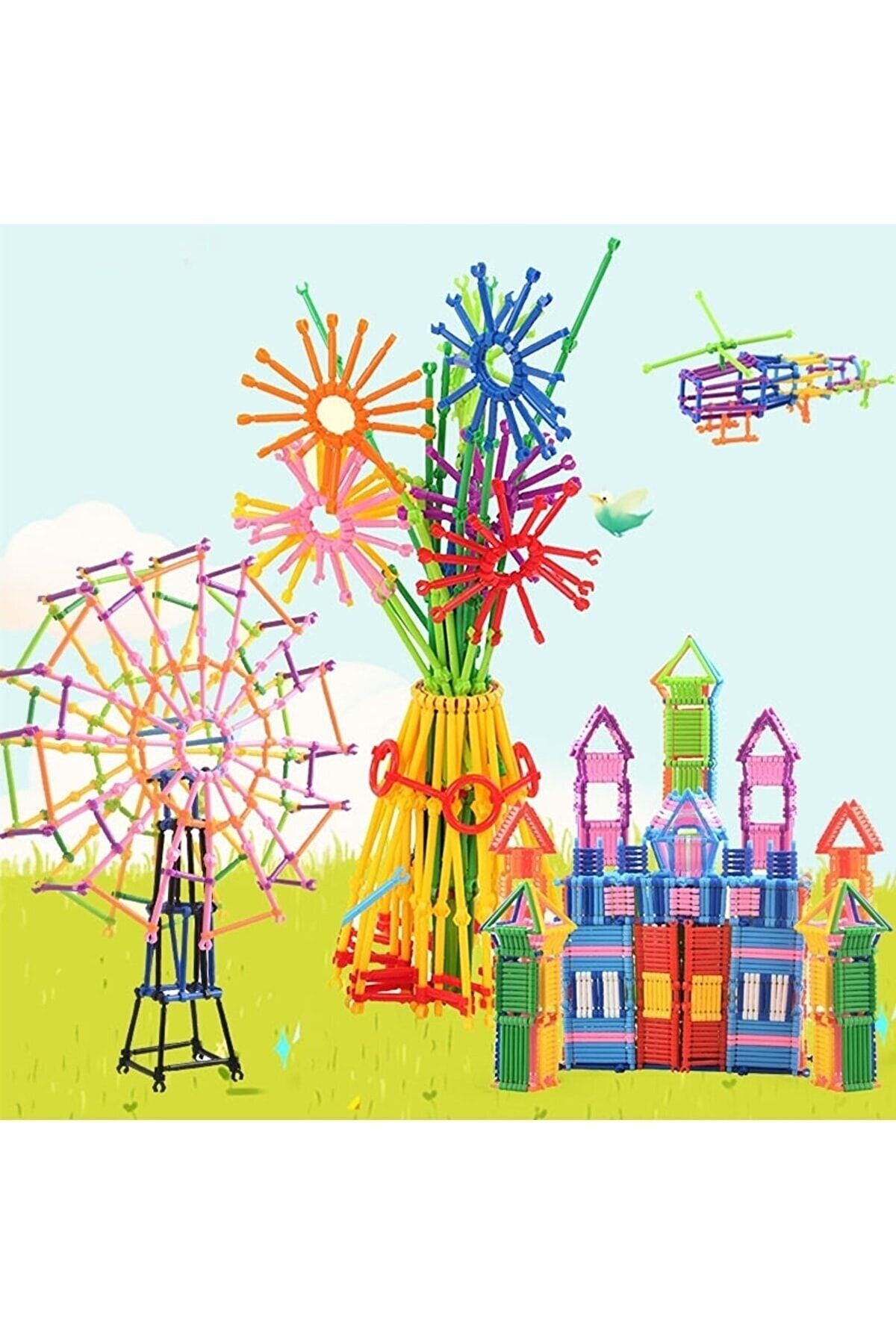 Zekice-Aerobic Sticks Game 230+pieces Colorful Building Sticks Project Sticks 2