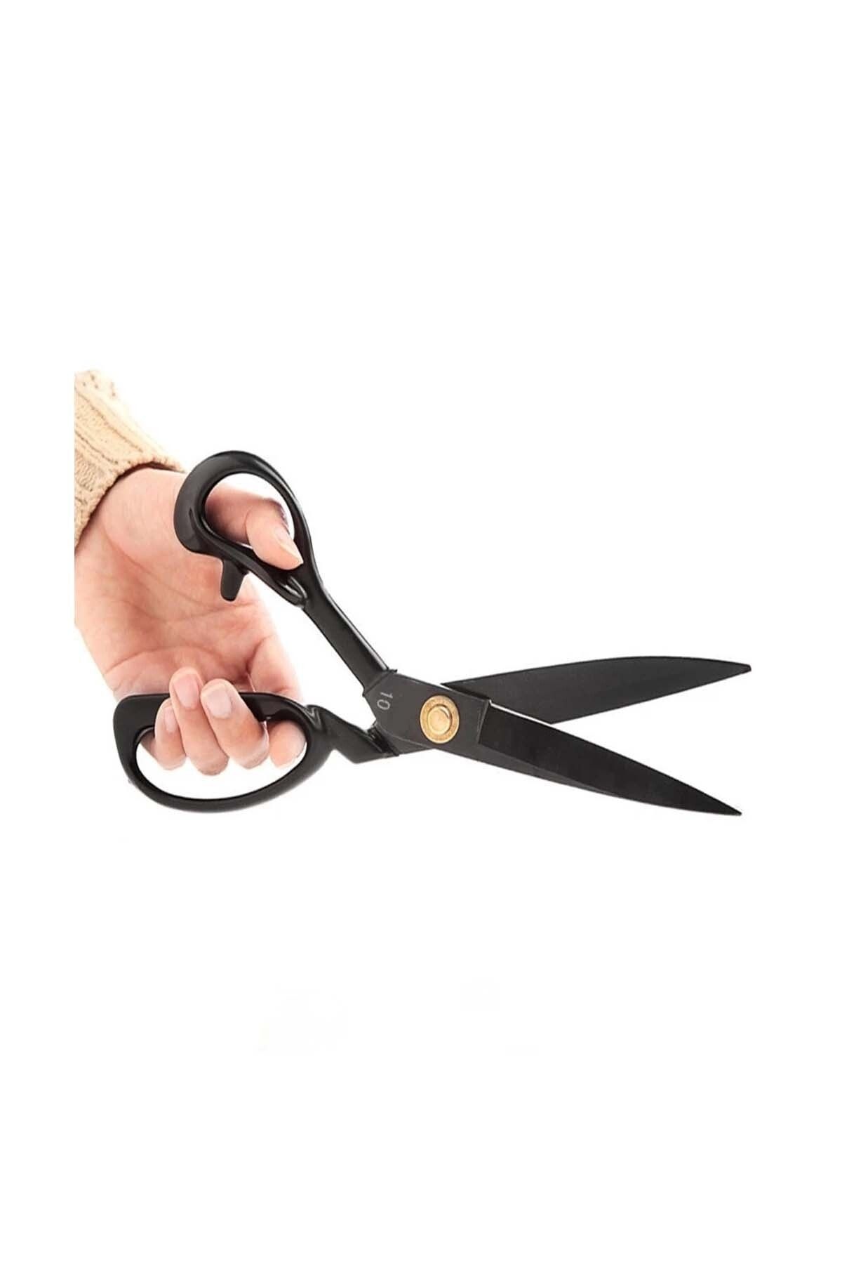hodbehod-Left Handed Scissors Left Handed Black Handle Fabric Cutting Scissors Set with Number 10 Nut 3