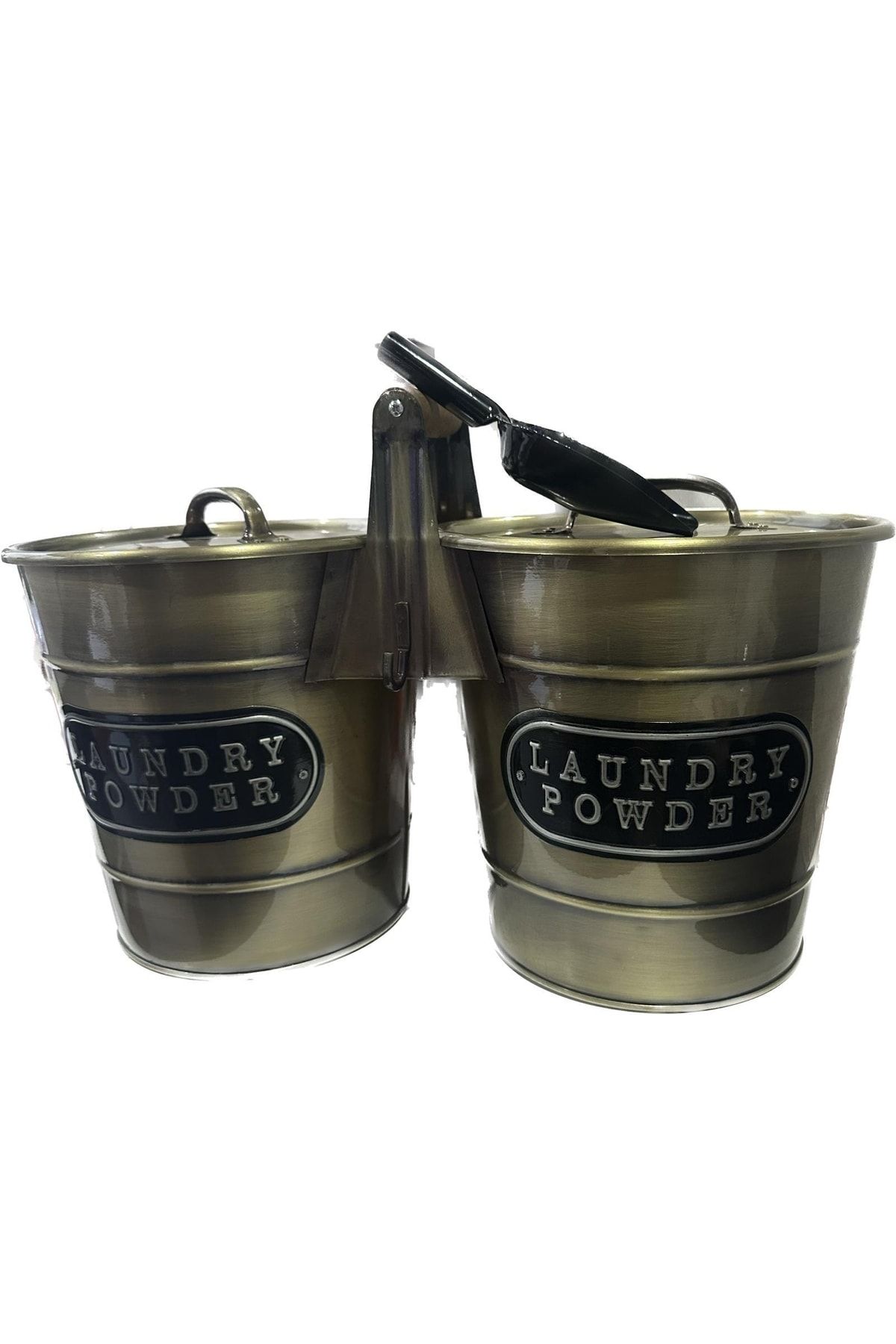 LUCKYHOMES-Metal Laundry Gold Detergent Storage Container 1197-2/3 3