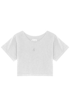 Kadın Beyaz Cotton Crop T-shirt BDGWEFT01