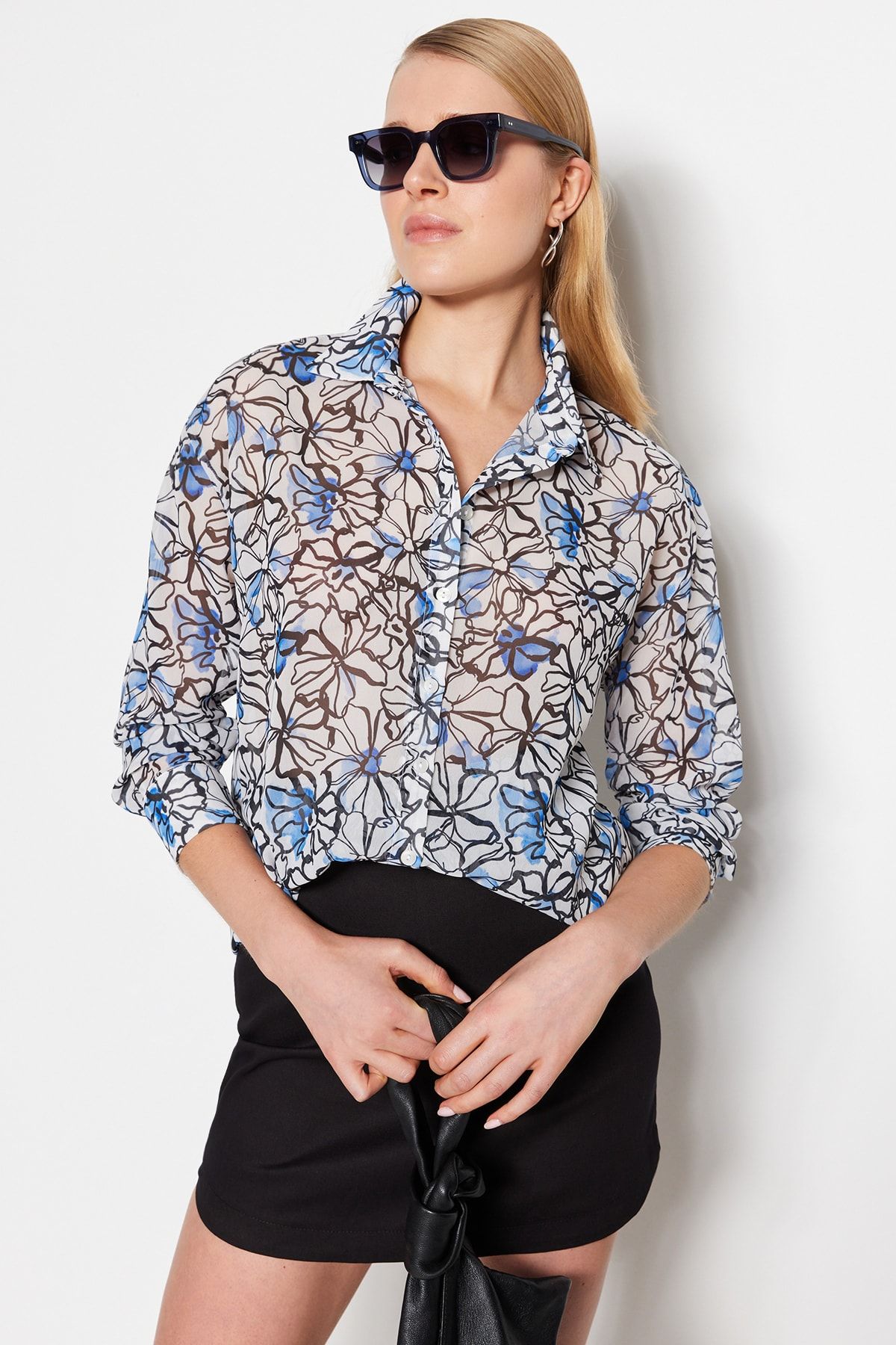 Trendyol Collection Hemd Blau Regular Fit