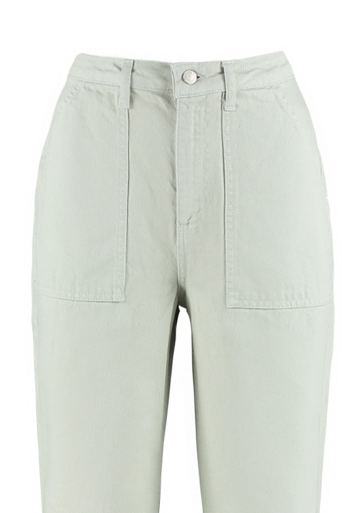 Trendyolmilla  Taş Cep Detaylı Yüksek Bel Wide Leg Geniş Paça %100 Pamuk Non-Stretch Jeans TWOAW22JE0595 - Görsel 6