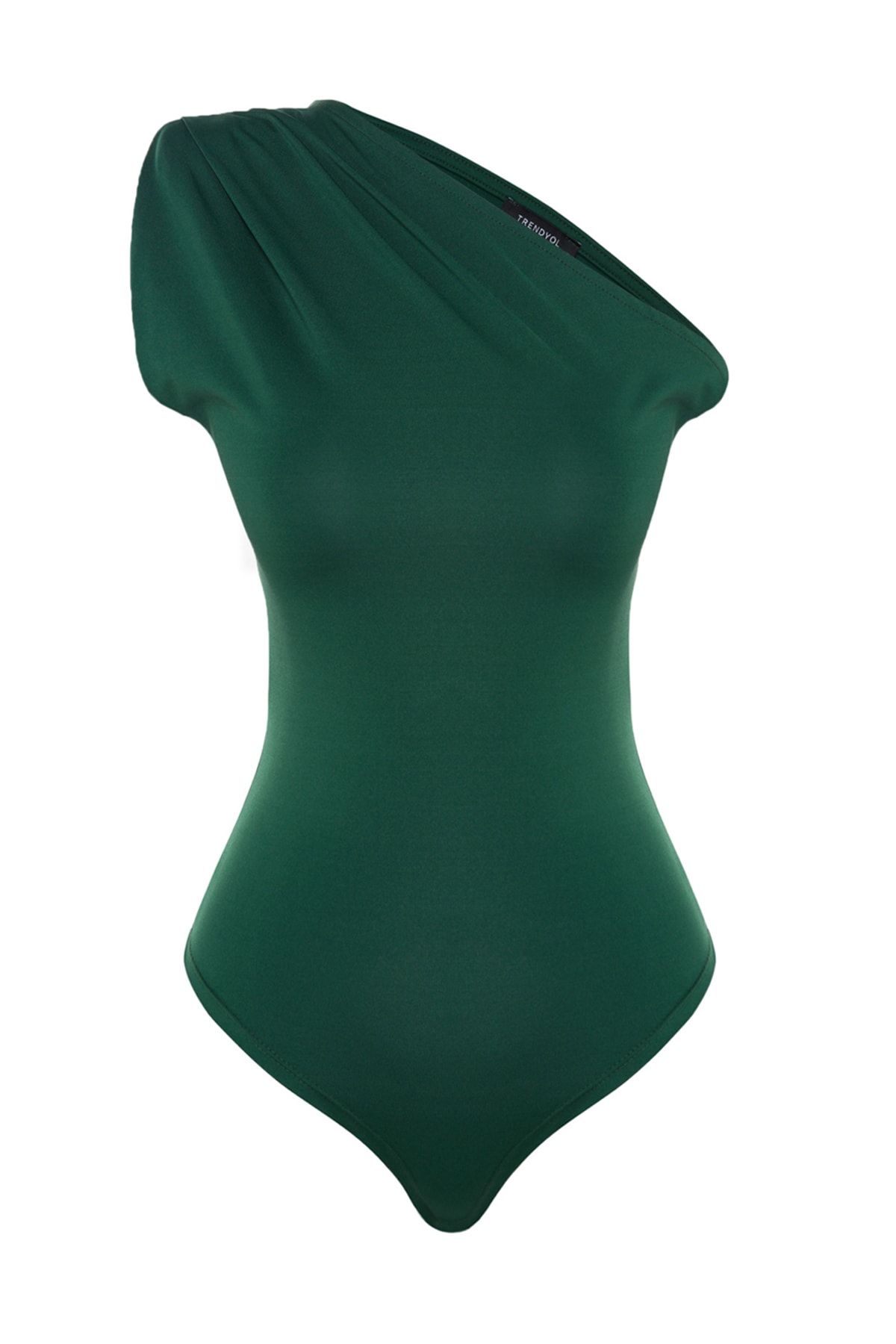 Trendyol Collection-Petrol Asymmetric Collar Stretch Snap Flexible Knitted Body TWOSS22BD00014 7