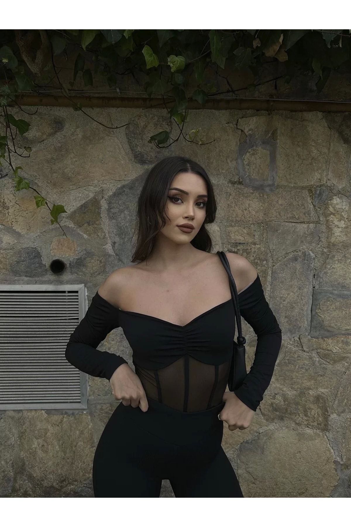 Bbeox Madonna Yaka Tül Bodysuit