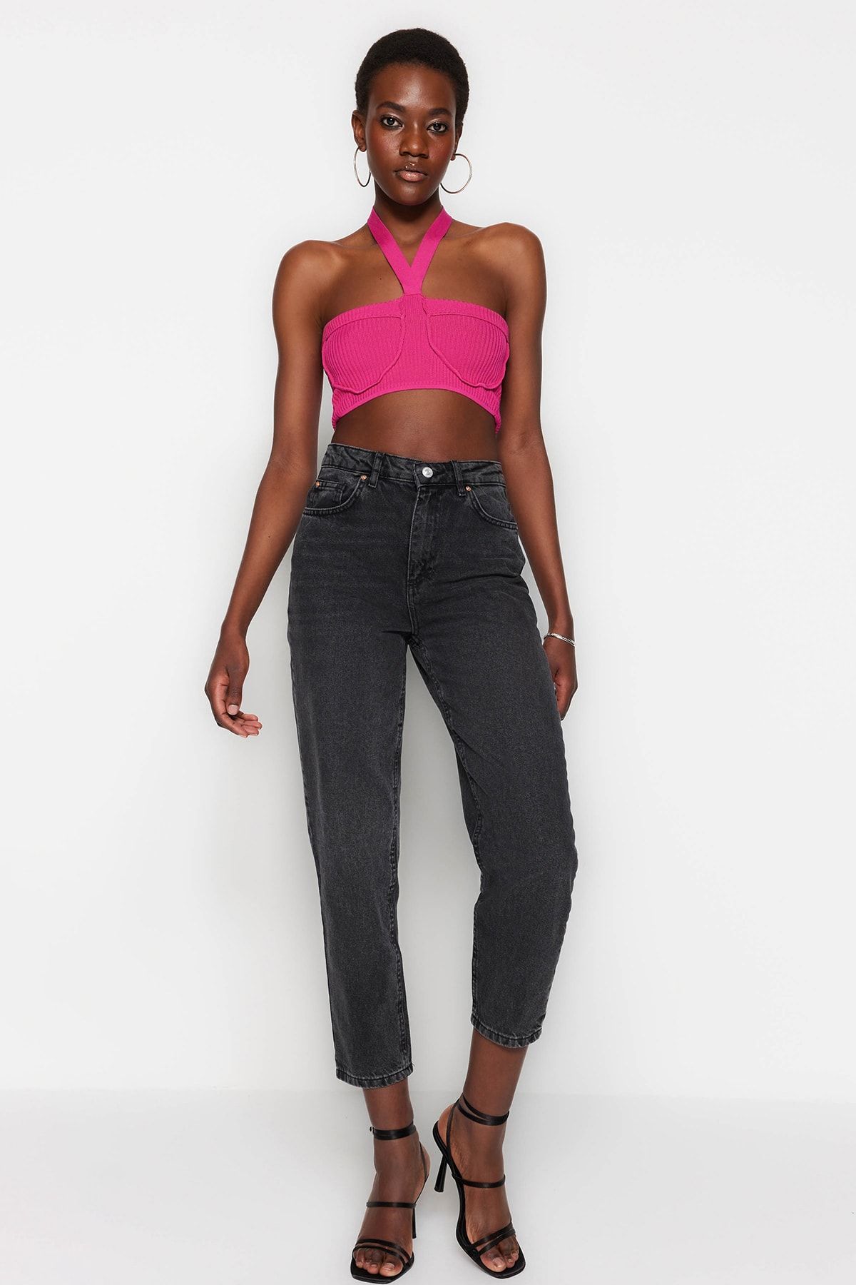 Trendyol Collection Jeans Grau Mom