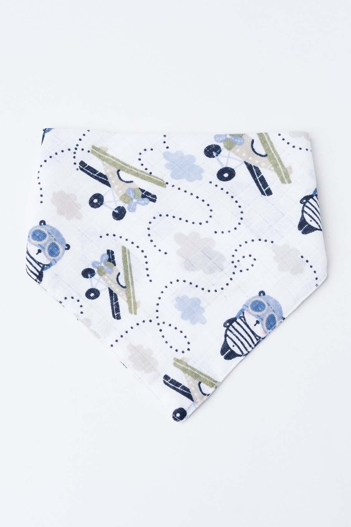 MyVera-Double Layer Baby Drool and Scarf Set of 2 with Pacifier Strap and Muslin Fabric 2