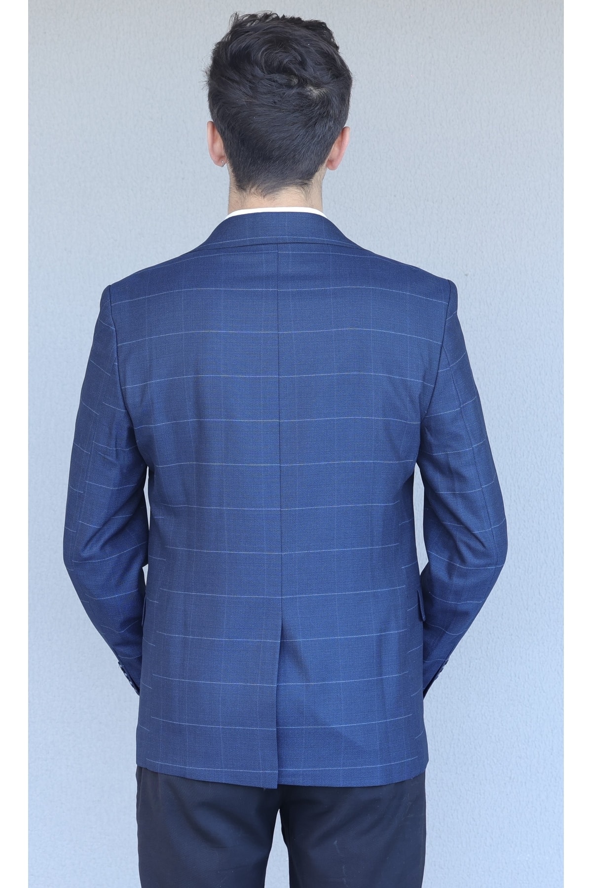 ژاکت مردانه آبی سرمه ای Luisero | 1287 اورجینال - تصویر 4