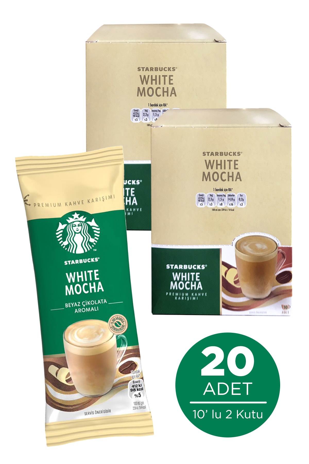 Starbucks White Mocha Premium Kahve Karışımı 24 Gr X 20 Paket