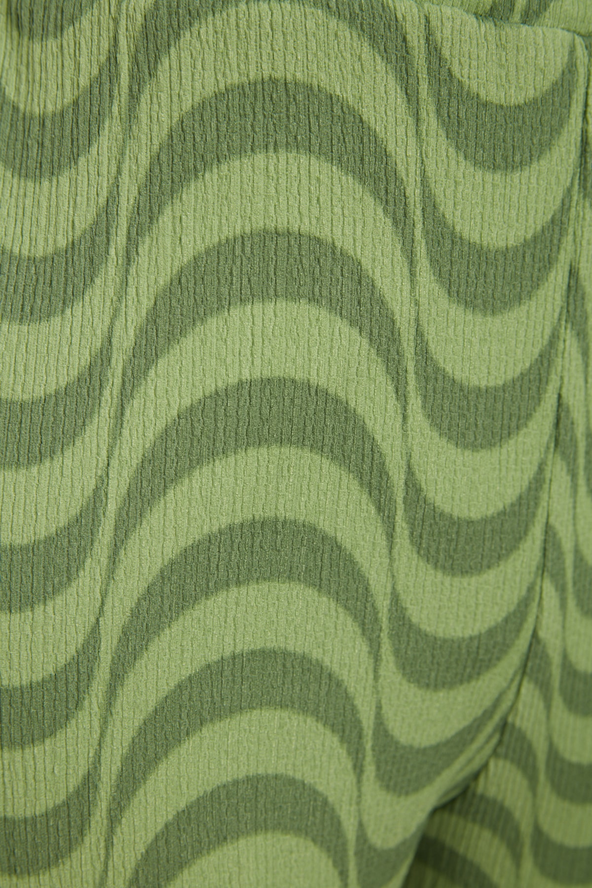 Trendyolmilla  Yeşil Bürümcük Wide Leg/Rahat Kesim Yüksek Bel Örme Pantolon TWOSS23PL00085 - Görsel 8