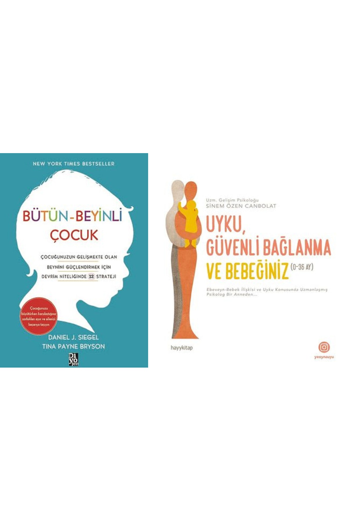 Diyojen Yayıncılık Bütün beyinli Çocuk  Uyku Güvenli Bağlanma ve Bebeğiniz 0-36 Ay 2 Kitap Set Sinem Özen Canbolat
