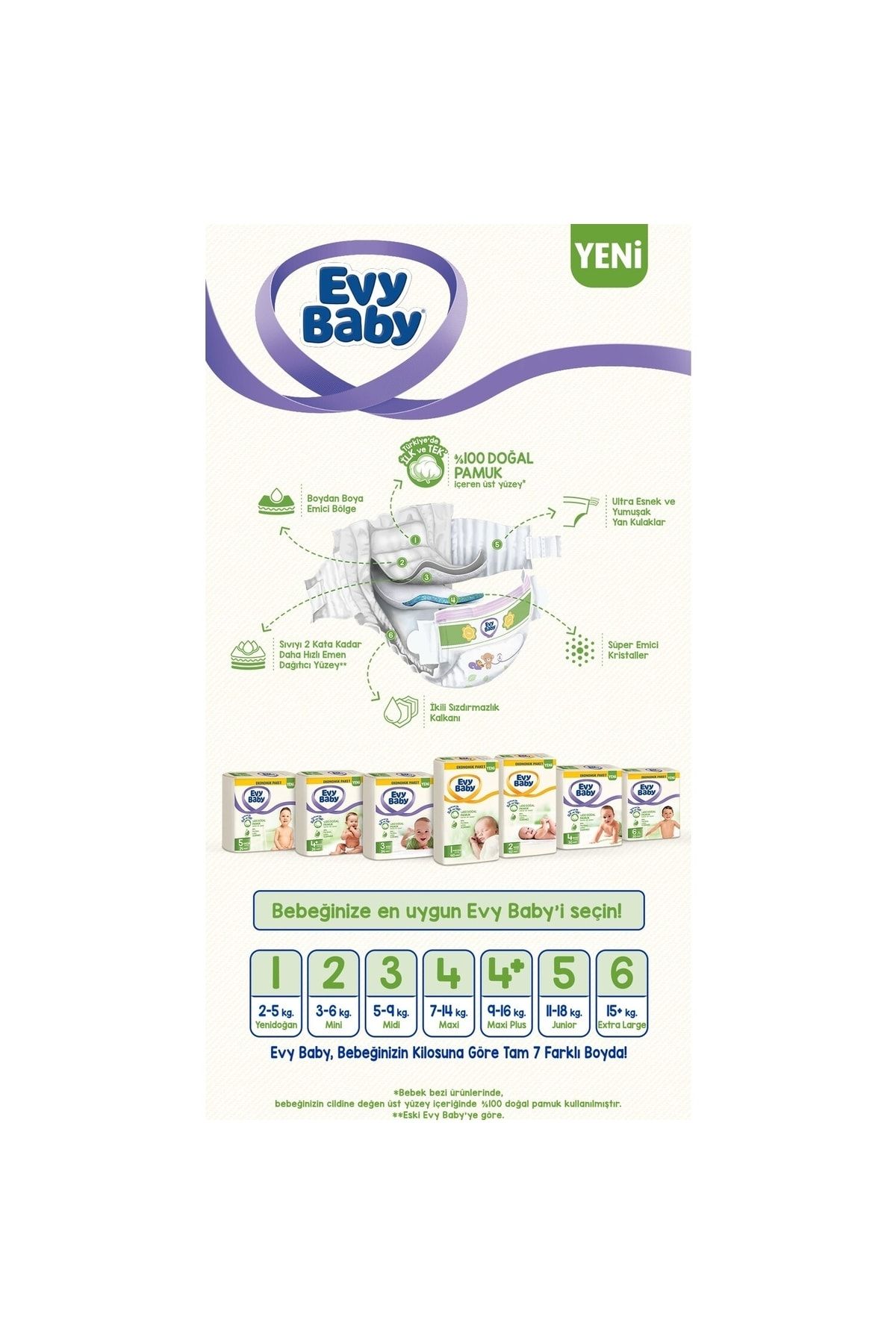 Evy Baby-Baby Diapers Size 6 Extra Large 15+kg 76 Pieces 3