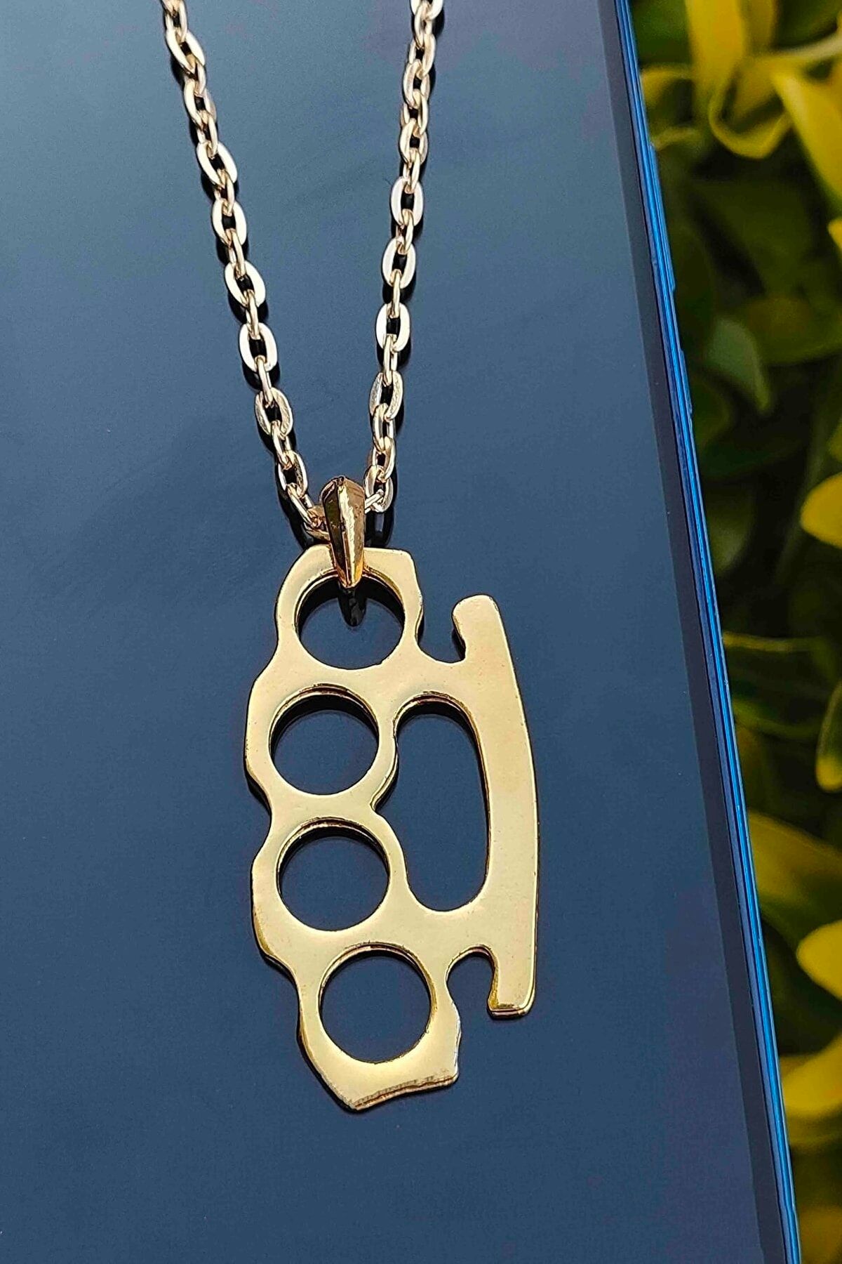 Brass shop knuckle pendant