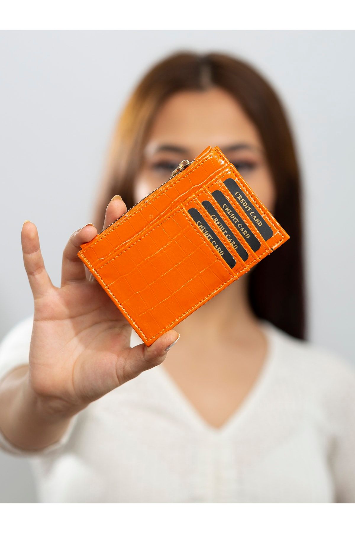 porte cartes paris zippé orange porte cartes femme