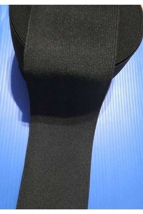 7 cm Siyah Bel Paça Don Etek Lastiği Yassı Geniş 5 m SLAS1019