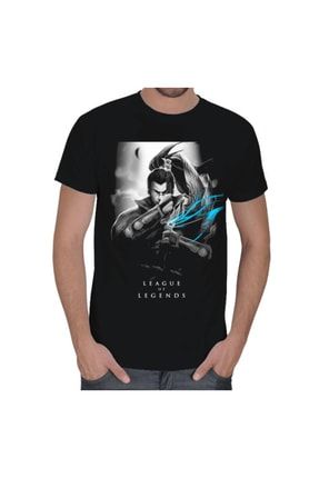 Erkek Siyah Yasuo T-shirt Tişört TD10187