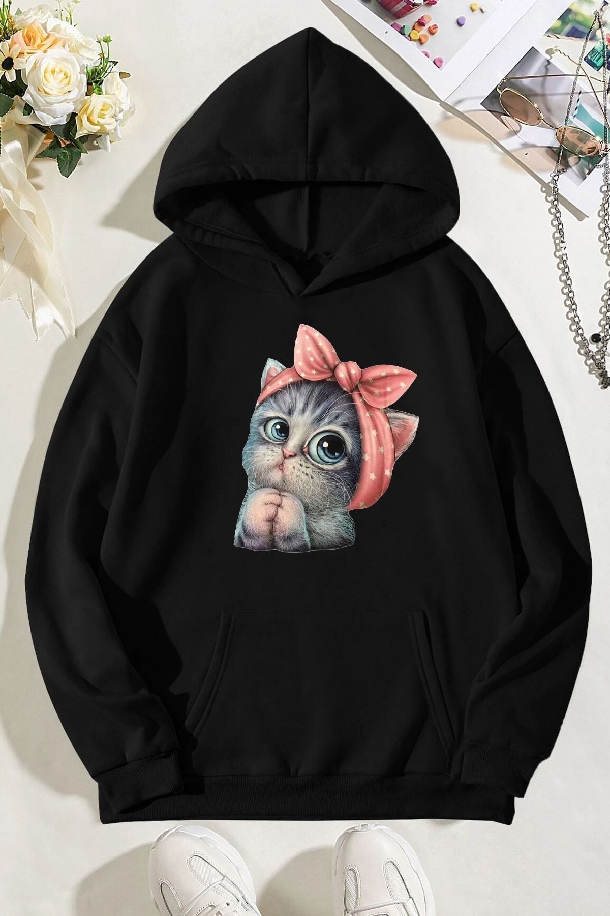 Cute cat hotsell sweatshirt