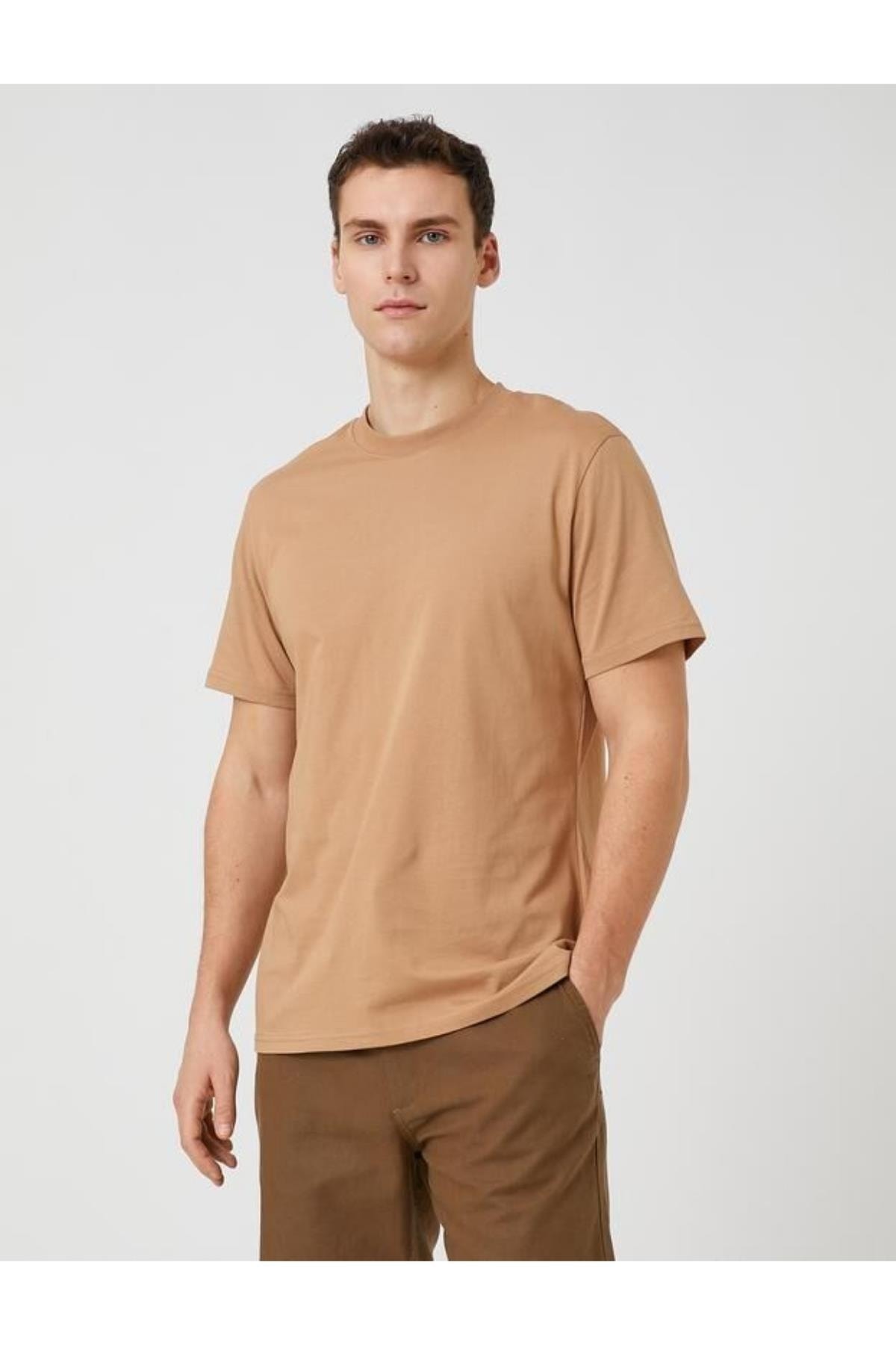 Koton T-Shirt Braun Regular Fit