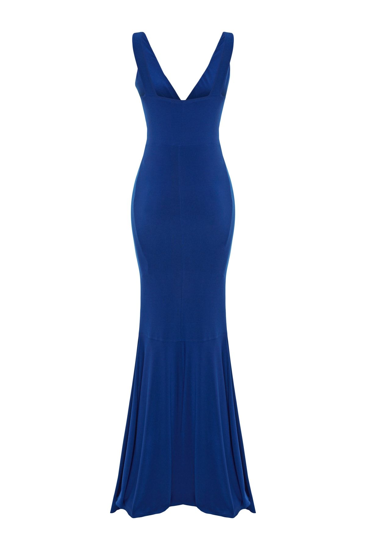 Trendyol Collection-Rochie de seară tricotată cu volan căptușită Saks Rochie de absolvire de noapte TPRSS19UT0026 9