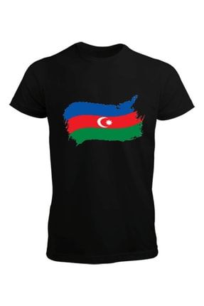 Azerbaycan Bayraklı Erkek Tişört TD290262