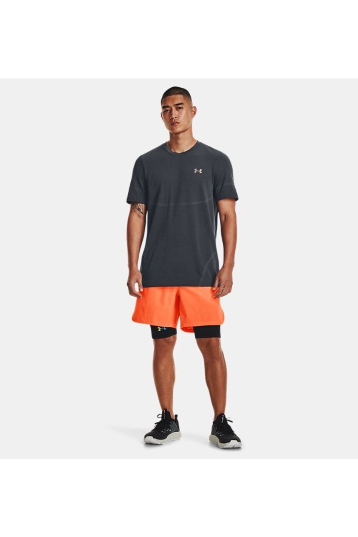 تی شرت خاکستری مردانه UA Rush ™ میراث یکپارچه آستین کوتاه 1376781 012 Under Armour